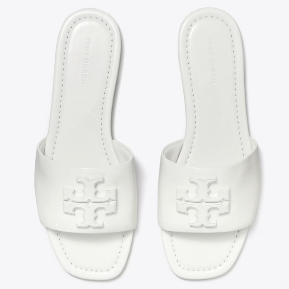 Tory Burch White Eleanor Slide Sandals